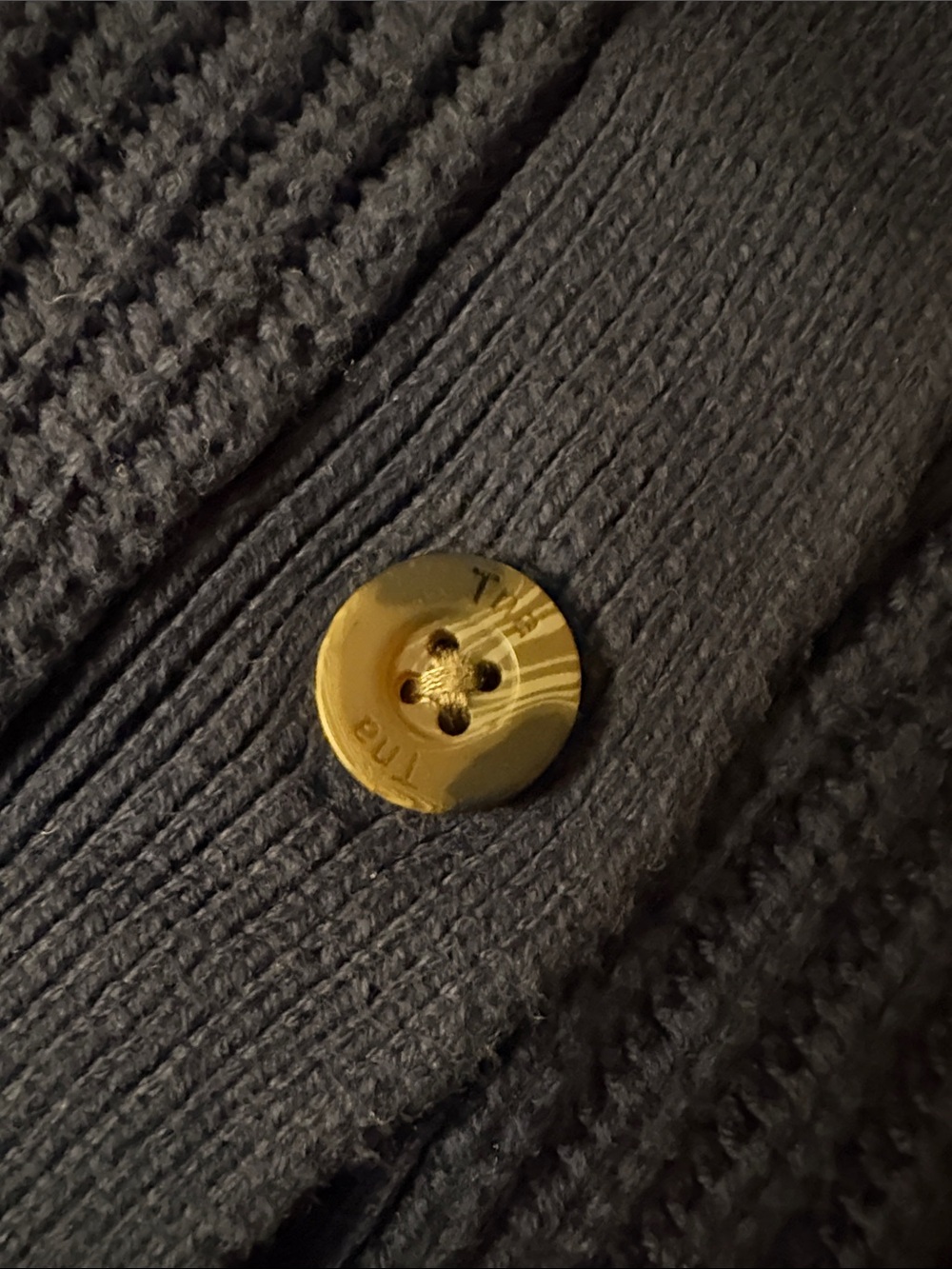 TNA Navy Cropped Button-Front V-Neck Cardigan - Picture 6 of 11